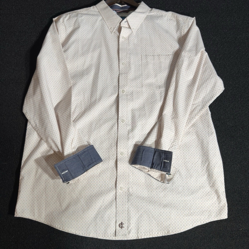 Cody James Men's Dress Shirt With Denim Cuffs Large Excellent‎ Condition